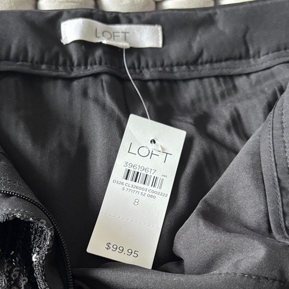 LOFT Black Sequin Wide Leg Pants - Picture 2 of 4